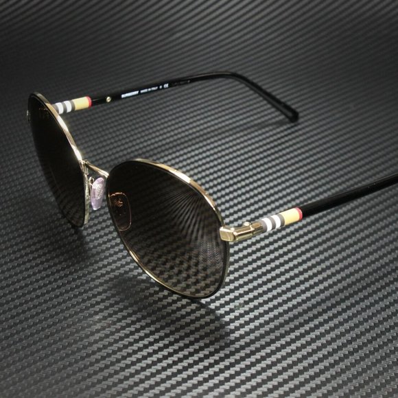 Burberry Round Light Gold 56mm Sunglasses - Picture 1 of 5